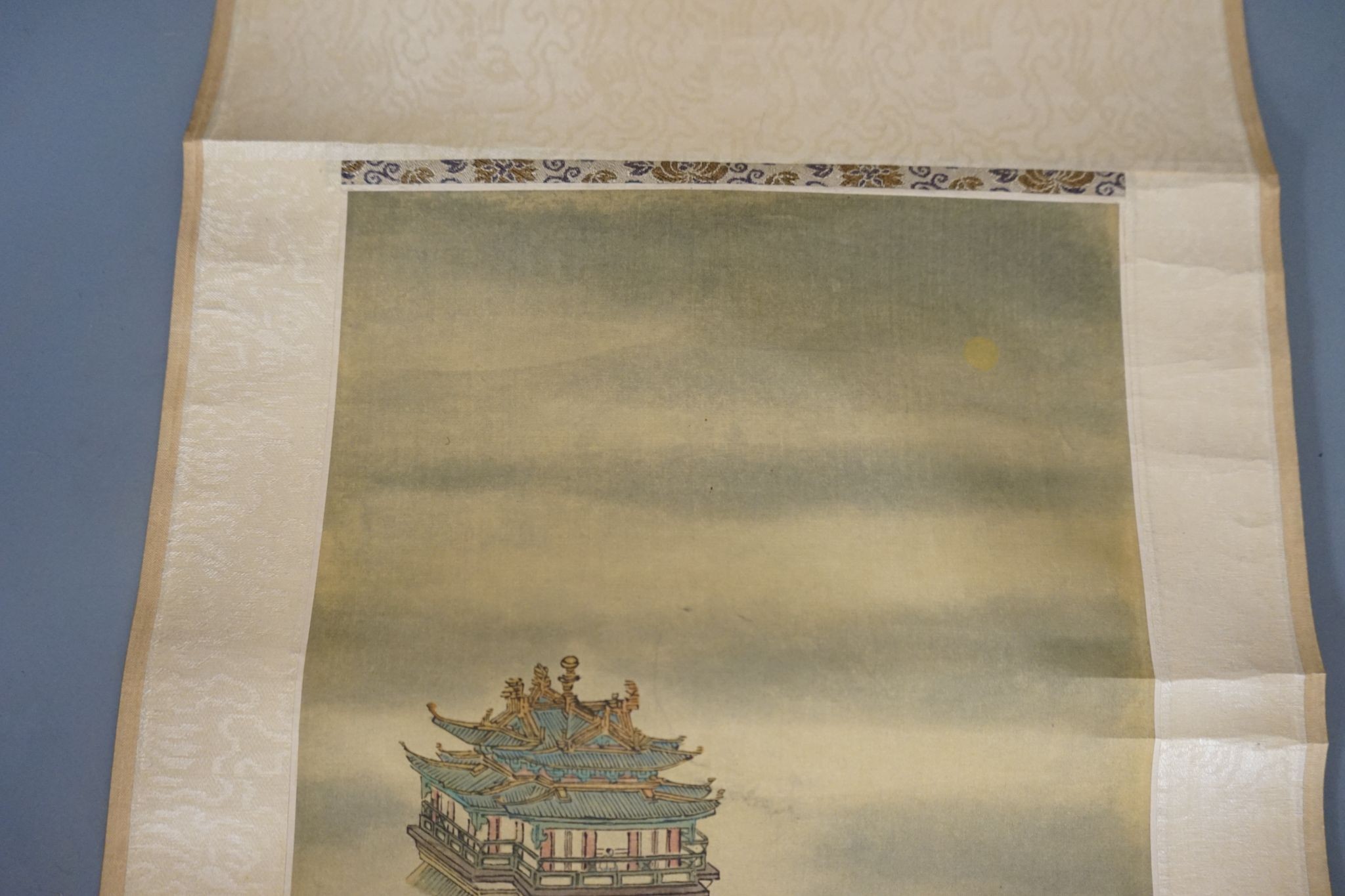 Two mid 20th century Chinese scroll landscape paintings on silk